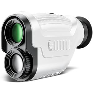 WARMTUYO Golf Range Finder, Golf Rangefinder with Slope, 1200Yards Laser Rrange Finder for Golfing, 7X Magnification with Flag Locking Vibration, Rechargeable Range Finders with Magnet Stripe White