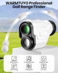 WARMTUYO Golf Range Finder, Golf Rangefinder with Slope, 1200Yards Laser Rrange Finder for Golfing, 7X Magnification with Flag Locking Vibration, Rechargeable Range Finders with Magnet Stripe White