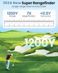 WARMTUYO Golf Range Finder, Golf Rangefinder with Slope, 1200Yards Laser Rrange Finder for Golfing, 7X Magnification with Flag Locking Vibration, Rechargeable Range Finders with Magnet Stripe White