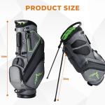 UNIHIMAL 14 Way Dividers Golf Stand Bag Lightweight, Golf Bag for Men Women with Multiple Pockets, Dual Strap and Rain Cover Hood (Grey)