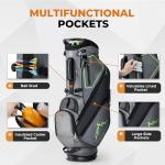 UNIHIMAL 14 Way Dividers Golf Stand Bag Lightweight, Golf Bag for Men Women with Multiple Pockets, Dual Strap and Rain Cover Hood (Grey)
