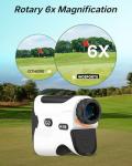 WOSPORTS Golf Rangefinder with Slope - 1200/1500 Yards Laser Range Finder Golf with Magnetic Strap, Flag Pole Locking Vibration, 6X Magnification