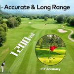 MOESAPU Gadget Golf Range Finder with Slope, 1200Yards Golf Rangefinder, 7X Magnification Transmission Len, Flag Lock Vibration, Continuous Scan, Rechargeable Magnetic Golf Accessories, White