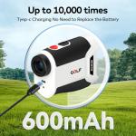 MOESAPU Gadget Golf Range Finder with Slope, 1200Yards Golf Rangefinder, 7X Magnification Transmission Len, Flag Lock Vibration, Continuous Scan, Rechargeable Magnetic Golf Accessories, White