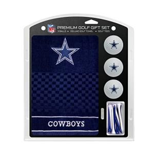 Team Golf NFL Dallas Cowboys Embroidered Golf Towel, 3 Golf Ball, and Golf Tee Set Gift Set Embroidered Golf Towel, 3 Golf Balls, and 14 Golf Tees 2-3/4" Regulation, Tri-Fold Towel 16" x 22" & 100% Cotton