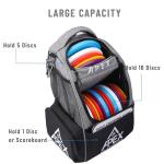Apex Outdoors Disc Golf Bag, Large Disc Golf Backpack Holds Over 21 Discs, Durable & Lightweight with Multiple Storage Pockets