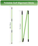 Jsikan Pro Golf Alignment Sticks System with Holder Angle Plate, Golf Trainer Aid Teaching Equipment for Aiming, Putting, Swing, Essentials Golf Gifts Accessories for Men and Women