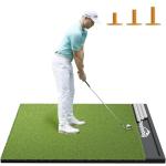 Integrated 5x4ft Golf Mat with Ball Tray, Thickening Golf Mats Practice Outdoor & Indoor, Artificial Turf Mat with 3 Tee for Hitting, Driving, Chipping, Swing (‎5x4 feet Large Sized)
