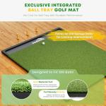 Integrated 5x4ft Golf Mat with Ball Tray, Thickening Golf Mats Practice Outdoor & Indoor, Artificial Turf Mat with 3 Tee for Hitting, Driving, Chipping, Swing (‎5x4 feet Large Sized)