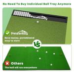 Integrated 5x4ft Golf Mat with Ball Tray, Thickening Golf Mats Practice Outdoor & Indoor, Artificial Turf Mat with 3 Tee for Hitting, Driving, Chipping, Swing (‎5x4 feet Large Sized)