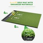 Integrated 5x4ft Golf Mat with Ball Tray, Thickening Golf Mats Practice Outdoor & Indoor, Artificial Turf Mat with 3 Tee for Hitting, Driving, Chipping, Swing (‎5x4 feet Large Sized)