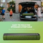 Integrated 5x4ft Golf Mat with Ball Tray, Thickening Golf Mats Practice Outdoor & Indoor, Artificial Turf Mat with 3 Tee for Hitting, Driving, Chipping, Swing (‎5x4 feet Large Sized)