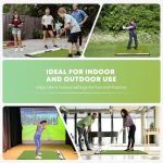 Integrated 5x4ft Golf Mat with Ball Tray, Thickening Golf Mats Practice Outdoor & Indoor, Artificial Turf Mat with 3 Tee for Hitting, Driving, Chipping, Swing (‎5x4 feet Large Sized)