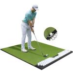 Integrated 5x4ft Golf Mat with Ball Tray, Thickening Golf Mats Practice Outdoor & Indoor, Artificial Turf Mat with 3 Tee for Hitting, Driving, Chipping, Swing (‎5x4 feet Large Sized)