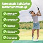 MIKOSI Retractable Golf Swing Trainer, Golf Grip Trainer and Right-Handed Golf Training Aid for Chipping Hitting, Ideal Golf Swing Training Aid with Arm Band for Indoor & Outdoor Use