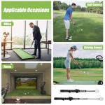 MIKOSI Retractable Golf Swing Trainer, Golf Grip Trainer and Right-Handed Golf Training Aid for Chipping Hitting, Ideal Golf Swing Training Aid with Arm Band for Indoor & Outdoor Use