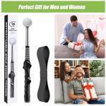 MIKOSI Retractable Golf Swing Trainer, Golf Grip Trainer and Right-Handed Golf Training Aid for Chipping Hitting, Ideal Golf Swing Training Aid with Arm Band for Indoor & Outdoor Use