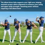 RJLCTH Straight Arm Golf Swing Trainer, Adjustable Tension Elbow Brace with Three Metal Stays for Lead Arm Correction, Golfers Practice Training Aid Perfect for Beginners and Seasoned Players