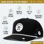BRIMZ Golf Performance Hat - Breathable Sweat & Water Resistant Golfing Snapback Cap with Tee Holder & Magnetic Ball Marker (Black)