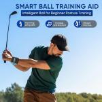 Golf Swing Trainer Ball, Smart Ball Golf Training Aid Golf Trainer Ball, Golf Swing Trainer - Practical Golf Training Equipment for Golf Intelligent Ball for Beginner, Golf Wrist Strap Training Ball