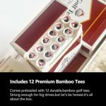 VAGUYGY Premium Bamboo Golf Tees | 120 Count, 83mm (3.25") Wooden Tees | Golf Gifts for Men | Vintage-Style tee Case Golf Accessories for Men | Funny Golf Accessory for Golfers (120-pcs)