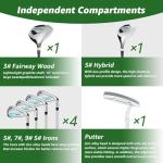XDriveMax 8 Pieces Complete Mens Golf Club Set Right/Left Hand for Men Women Includes Stand Bag with Rain Hood, 3# Fairway Wood with Head Covers, 5# Hybrid, 5#, 7#, 9# S# Irons and Putter