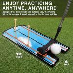 BIRDIEBLAST Golf Putting Mirror, Putting Mirror Training Aid for Golf with Putter Line,Putting Mirror for Golf Putting Practice for Beginners (Putting Alignment Mirror), Black