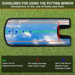 BIRDIEBLAST Golf Putting Mirror, Putting Mirror Training Aid for Golf with Putter Line,Putting Mirror for Golf Putting Practice for Beginners (Putting Alignment Mirror), Black
