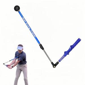 Golf Swing Trainer, Portable Collapsible Trainer, Improve Swing Posture, Golf Grip Trainer, Essential Swing Posture Corrector for Beginners (Right Hand Grip(Blue))