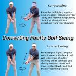 Golf Swing Trainer, Portable Collapsible Trainer, Improve Swing Posture, Golf Grip Trainer, Essential Swing Posture Corrector for Beginners (Right Hand Grip(Blue))