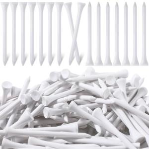 Mudder 2000 Pcs Bamboo Golf Tees Bulk Professional Golf Tees Reduce Friction Side Spin for Club Men Women Kids Accessories(3-1/4 Inch,White)