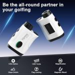 Vipnew Golf Rangefinder with Slope Switch&Magnetic Strip&Flag Locking Vibraition|7X Magnification|1200Yards Range|800mAh Portable Battery|for Distance&Speed&Continue Scan Measurement|Compact|White