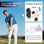 Vipnew Golf Rangefinder with Slope Switch&Magnetic Strip&Flag Locking Vibraition|7X Magnification|1200Yards Range|800mAh Portable Battery|for Distance&Speed&Continue Scan Measurement|Compact|White