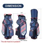 Golf Cart Bag with 14 Way Organizer Divider Top, Lightweight Golf Bags for Man Woman with Cooler Pouch, Backpack Strap (Blue/Red)