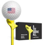 FLIGHTPATH Premium Golf Tees - Durable Plastic Golf Tees Designed to Enhance Golf Shot Distance & Precision - Robotically Tested to Reduce Ball Spin - USGA Approved Golf Equipment (Yellow, 8 Pack)