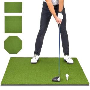 GoSports Golf Hitting Mat Artificial Turf Mat for Indoor/Outdoor Practice Includes 3 Rubber Tees - Standard, PRO, or ELITE
