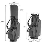 KVV Lightweight Golf Stand Bag with 7 Way Full-Length Dividers, 5 Zippered Pockets, Automatically Adjustable Dual Straps，Elegant Design（Charcoal）