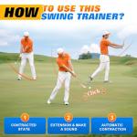 Zanthoxa Retractable Golf Swing Training Aid, Right-Handed Tempo Stick Golf, Golf Click Stick & Retractable Golf Swing Trainer Enhance Swing Rhythm, Grip Strength & Speed for Beginner Golfers