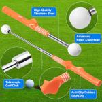 Zanthoxa Retractable Golf Swing Training Aid, Right-Handed Tempo Stick Golf, Golf Click Stick & Retractable Golf Swing Trainer Enhance Swing Rhythm, Grip Strength & Speed for Beginner Golfers