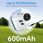 1200 Yards Range Finder Golf with Slope, External Slope Switch for Tournament, 7X Magnification & 0.5s Flag Lock Vibration, Rechargeable Laser Hunting Rangefinder Accessories for Gift,White