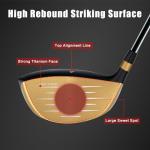 MAZEL Titanium Golf Drivers for Men,Right Handed,460CC (Graphite(Golden Head II), Stiff (S), 10.5, Degrees, Right)