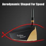 MAZEL Titanium Golf Drivers for Men,Right Handed,460CC (Graphite(Golden Head II), Stiff (S), 10.5, Degrees, Right)