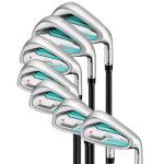PGM Women's Golf Club Set with 12pcs Clubs - 4 Woods(#1,3,5,4H), 7 Irons(#5,6,7,8,9,PW,SW), and 1 Putter - Golf Stand Bag