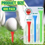 Mudder 600 Pack Golf Tees Bulk Wooden Golf Tees Wood for Men Balls Accessories(3-1/4, 2-3/4, 2-1/8 Inch,Bright Colors)