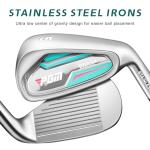 PGM Women's Golf Club Set with 12pcs Clubs - 4 Woods(#1,3,5,4H), 7 Irons(#5,6,7,8,9,PW,SW), and 1 Putter - Golf Stand Bag