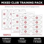 IJEKER Golf Impact Tape - High-Resolution Strike Stickers for Iron, Wood & Fairway Clubs, Non-Residue, Swing Training Aid Impact Labels, Mixed Club Types, 156pcs