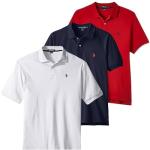 U.S. Polo Assn. 3 Pack Men's Classic Fit Short Sleeve Pique Polo T Shirt, Cotton Golf Shirt for Men, Clnv/Wht/Ered, M