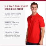 U.S. Polo Assn. 3 Pack Men's Classic Fit Short Sleeve Pique Polo T Shirt, Cotton Golf Shirt for Men, Clnv/Wht/Ered, M