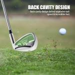 MAZEL Golf Individual Iron 1,2,3,4,5,6,7,8,9, Golf Iron with Steel Shafts for Right Handed Golfers (Stainless Steel,Black Silver, 5 Iron, Stiff, Right)