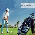 MAZEL Golf Individual Iron 1,2,3,4,5,6,7,8,9, Golf Iron with Steel Shafts for Right Handed Golfers (Stainless Steel,Black Silver, 5 Iron, Stiff, Right)